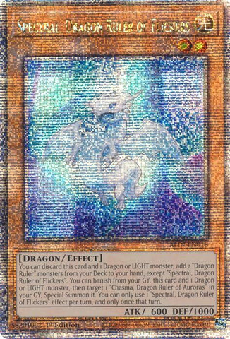 create yugioh deck Spectral, Dragon Ruler of Flickers [ALIN-EN018] Quarter Century Secret Rare  | Yugioh Single