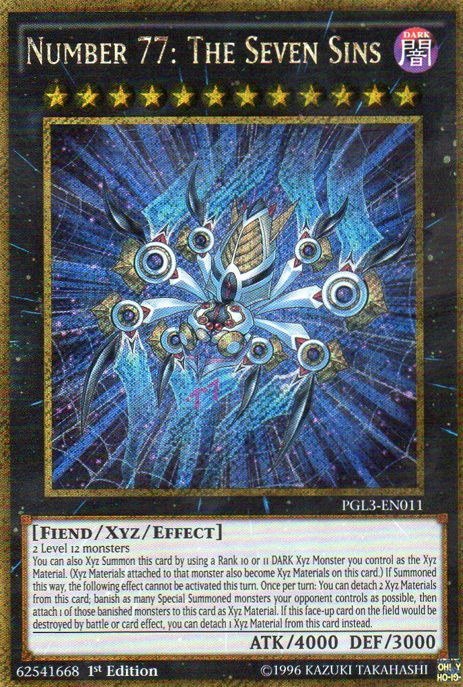 Number 77: The Seven Sins [PGL3-EN011] Gold Secret Rare | Yugioh Single