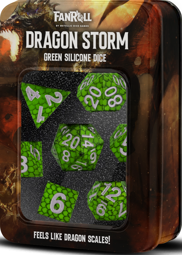 Fanroll Dragon Storm Green Scales (Polyhedral 7-Die Set) 10932