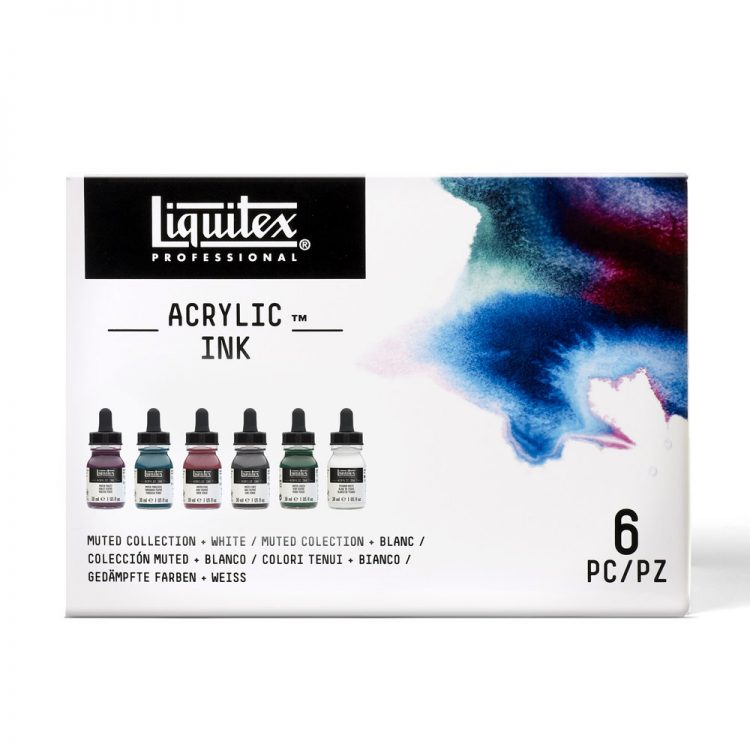 Liquitex Acrylic Ink Set, Muted Collection + White