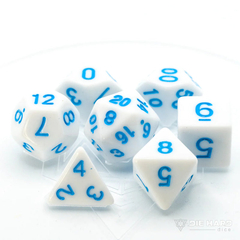 Die Hard Dice White With Pastel Blue (Polyhedral 7-Die Set)