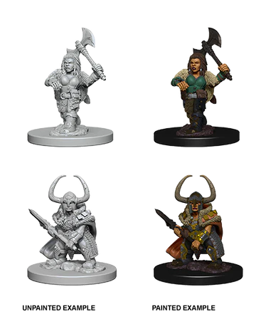 Female Dwarf Barbarian D&D Unpainted Minis WV4