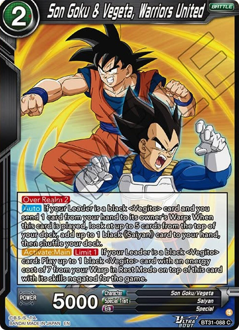 Son Goku & Vegeta, Warriors United (BT31-088) [Impact Beyond Dimensions]