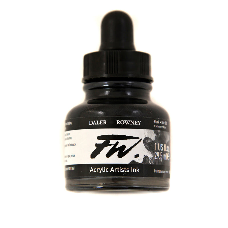 Daler Rowney FW Acrylic Ink, 29.5ml, Black India