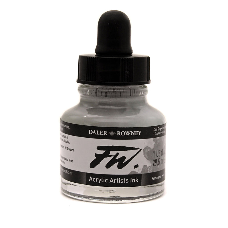 Daler Rowney FW Acrylic Ink, 29.5ml, Cool Grey