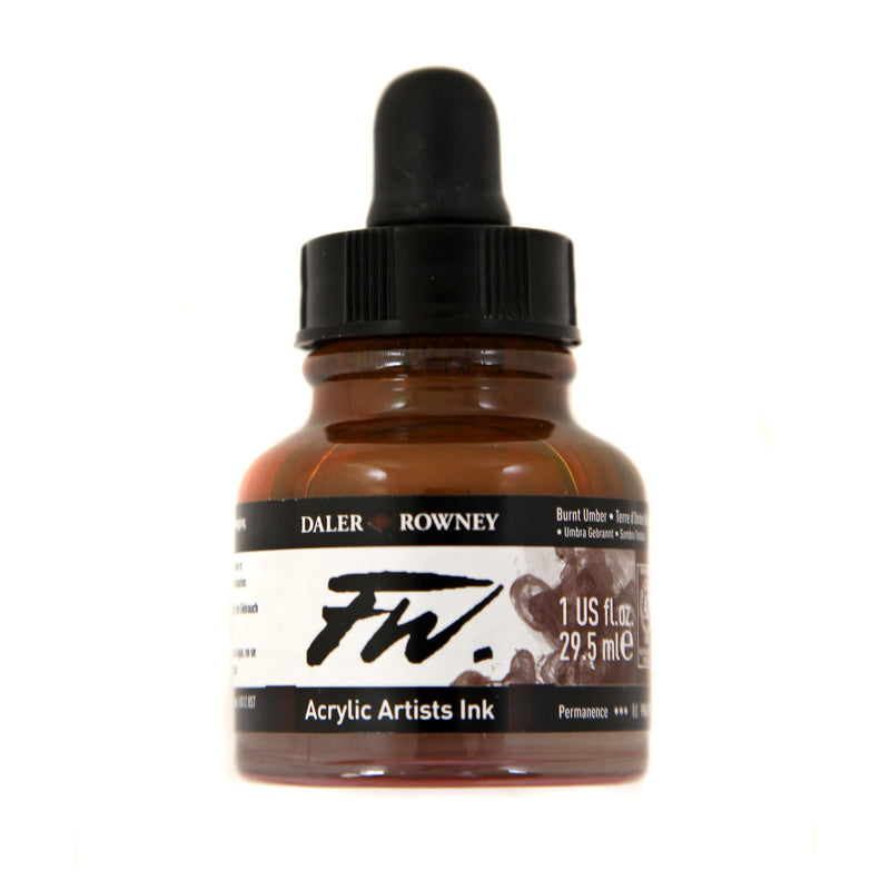 Daler Rowney FW Acrylic Ink, 29.5ml, Burnt Umber