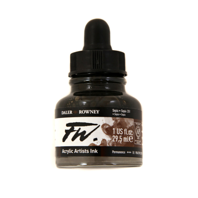 Daler Rowney FW Acrylic Ink, 29.5ml, Sepia