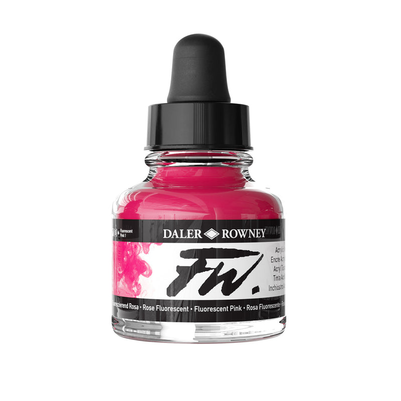 Daler Rowney FW Acrylic Ink, 29.5ml, Fluorescent Pink