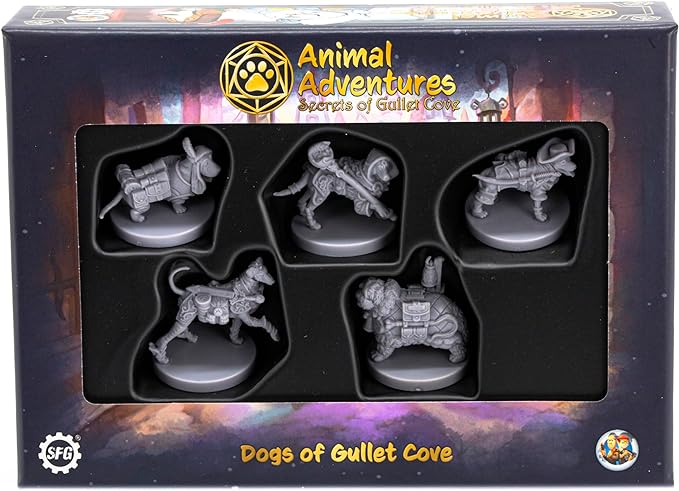 Animal Adventures: The Dogs of Gullet Cove 5 Pieces 32MM Unpainted