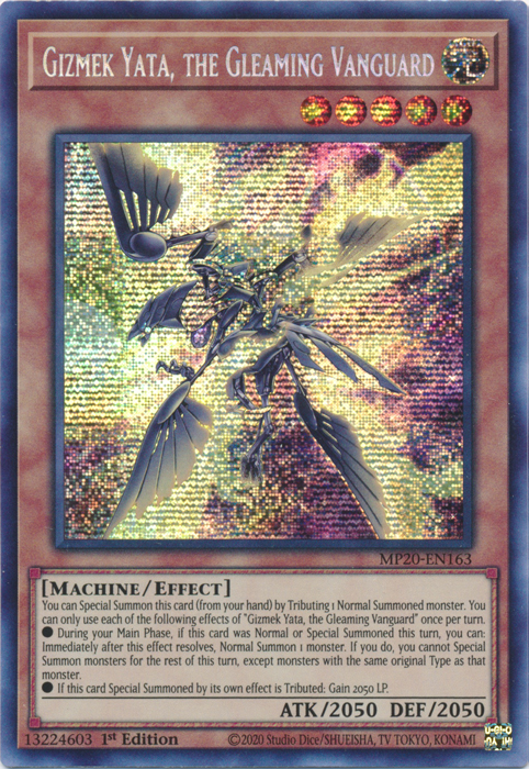 Gizmek Yata, the Gleaming Vanguard [MP20-EN163] Prismatic Secret Rare |  Yugioh Single