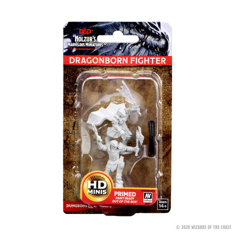 Female Dragonborn Fighter D&D Unpainted Minis WV4