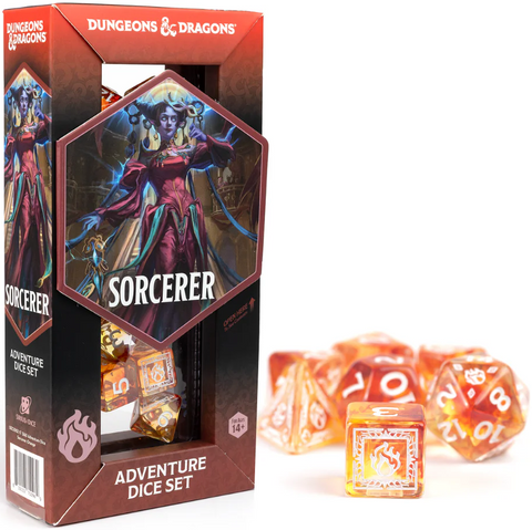 Sirius Dice DnD Adventure Orange Sorcerer (Polyhedral Dice Set)
