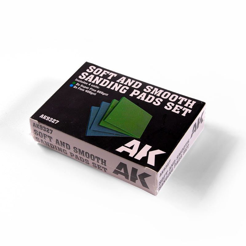 AK Interactive Soft and Smooth Sanding Pads 400 grit. 2 units 800 grit. 2 units 9327