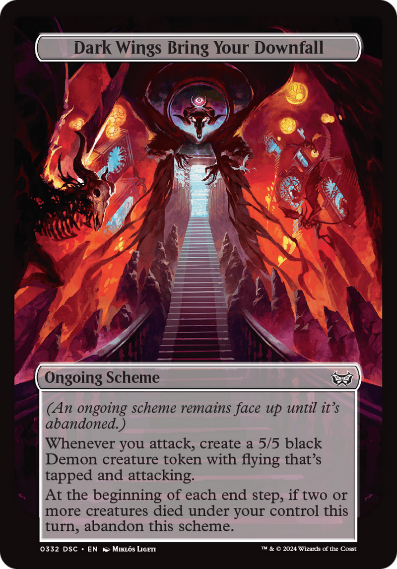 Dark Wings Bring Your Downfall (Full Art) [Duskmourn: Archenemy] | MTG  Single