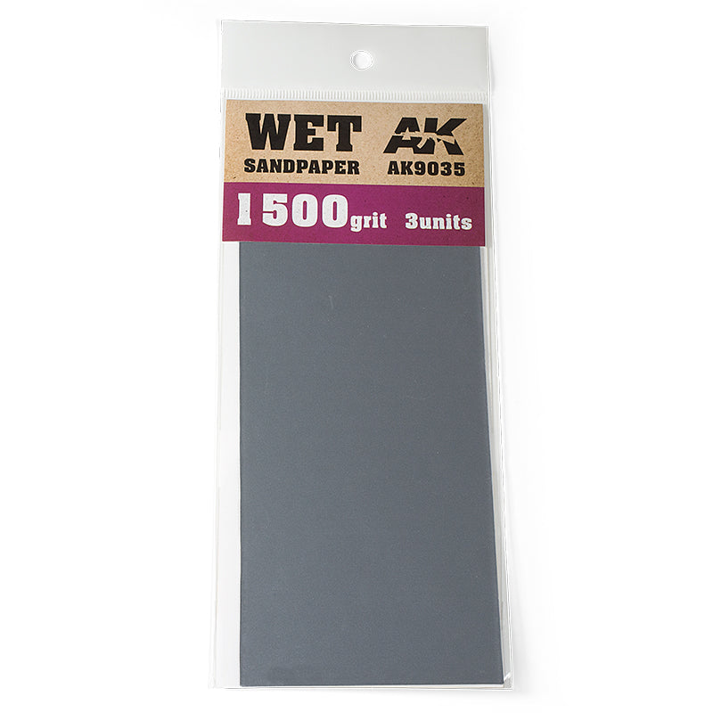 AK Interactive Wet Sandpaper 1500 grit. 3 units 9035