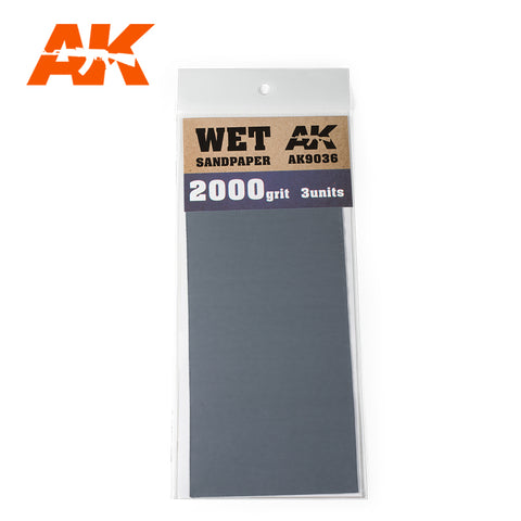 AK Interactive Wet Sandpaper 2000 grit. 3 units 9036