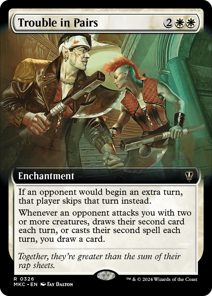 Trouble in Pairs (Extended Art) [Murders at Karlov Manor Commander] | MTG  Single