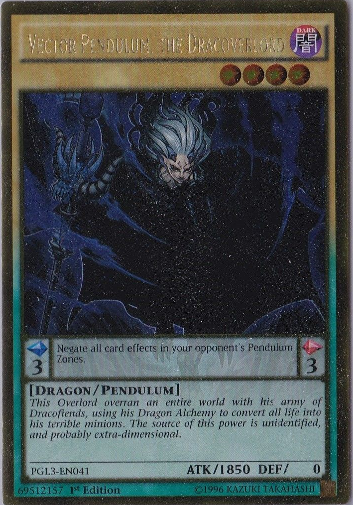 yugioh card vector Vector Pendulum, the Dracoverlord [PGL3-EN041] Gold Rare | Yugioh Single