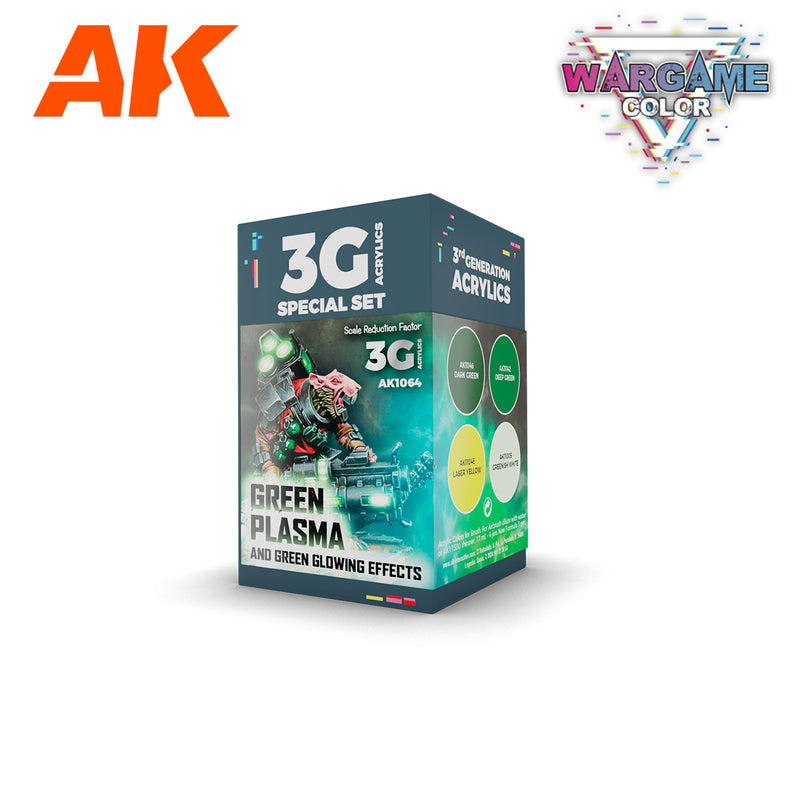 AK Interactive Wargame Color Set Green Plasma And Glowing Effect 1064