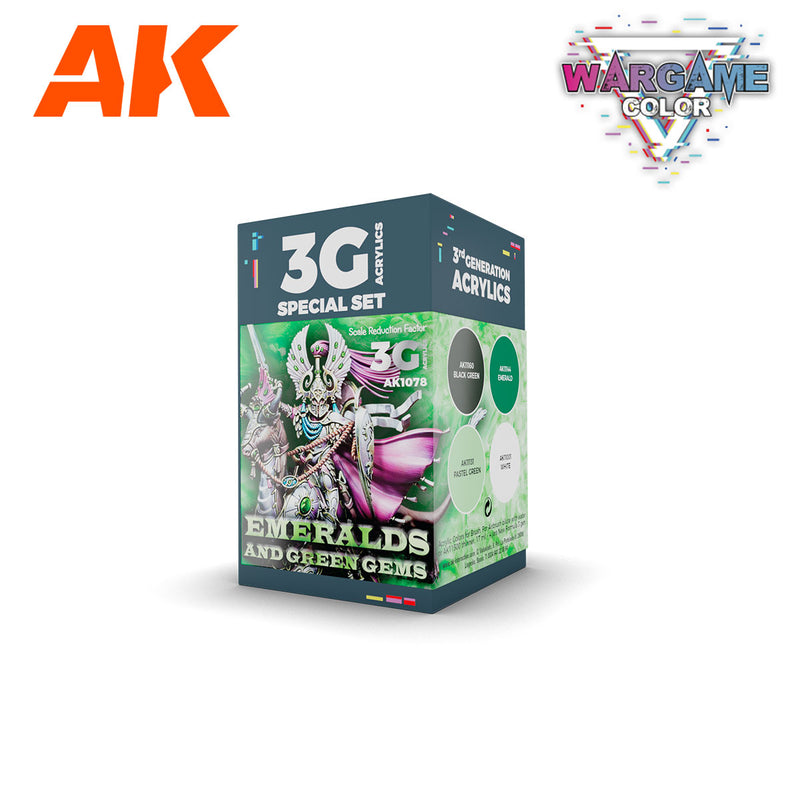 AK Interactive Wargame Color Set Emeralds And Green Gems AK1078