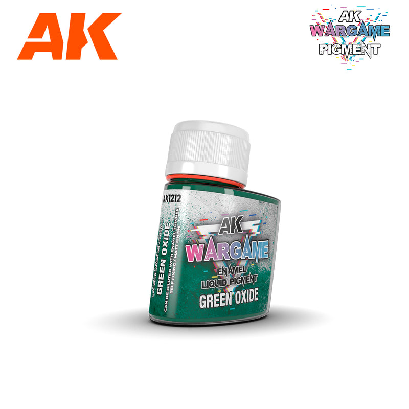 AK Interactive Wargame Enamel Liquid Pigments Green Oxide (35ml) AK1212