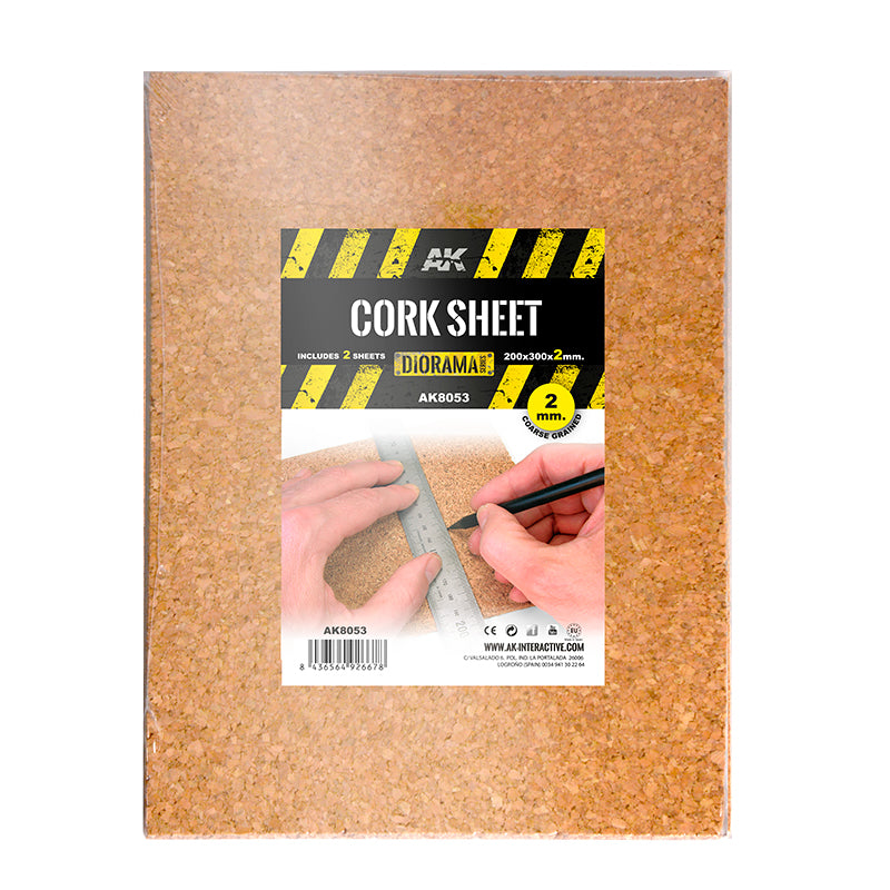 AK Interactive Cork Sheet - Coarse Grained - (200x300x2mm) 8053