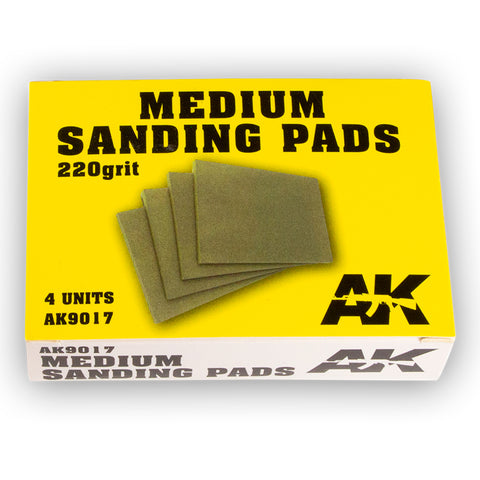 AK Interactive Medium Sanding Pads 220 grit. 4 units 9017