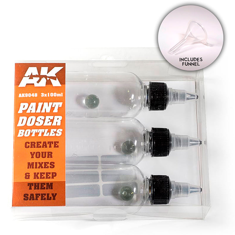 AK Interactive Paint Doser Bottles (3x100ml) 9048