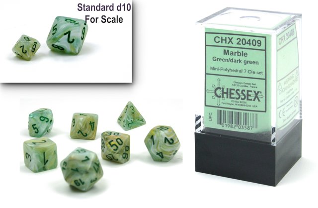 MINI MARBLE 7-DIE SET GREEN/DARK GREEN CHX20409