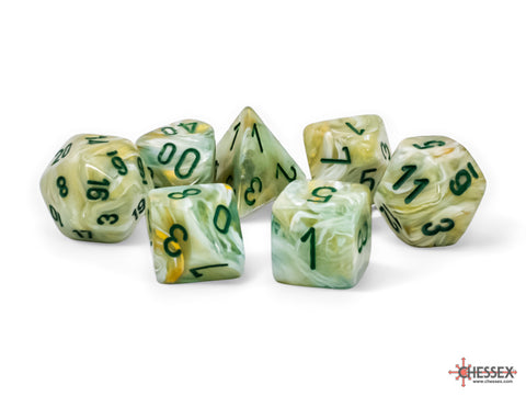 Chessex Marble Green/Dark Green (Megahedral 7-Die Set) CHX22409