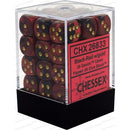 Chessex 36x D6: 12 mm: Gemini: Black-Red / Gold