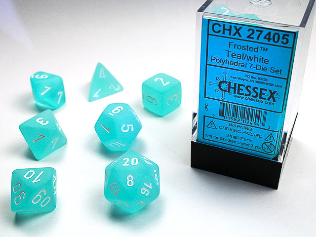 Chessex Frosted Teal/White (Polyhedral 7-Die Set) CHX27405