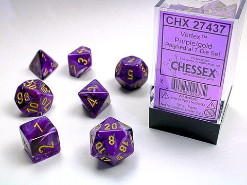Chessex Vortex Purple/Gold (Polyhedral 7-Die Set) CHX27437