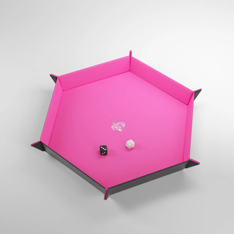 Gamegenic Hexagonal Pink and Black Dice Tray