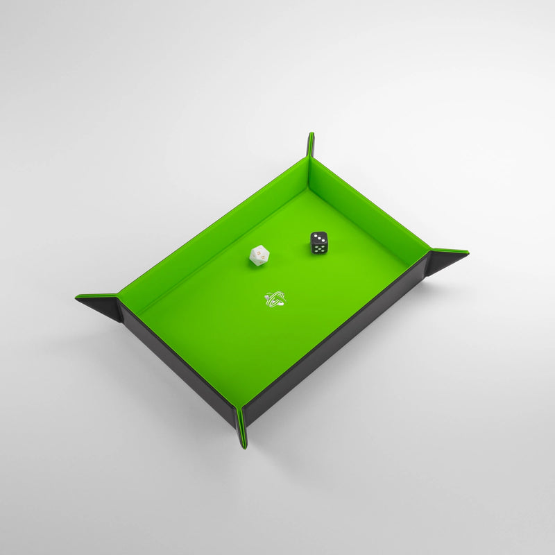 Gamegenic Rectangular Green and Black Dice Tray