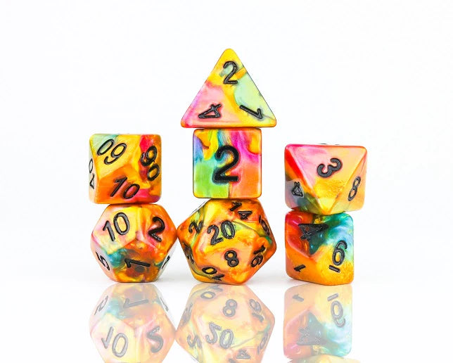 Sirius Dice Celestial Rainbow Gold Dice (Polyhedral 7-Die Set)