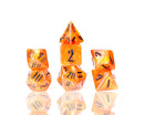 Sirius Dice Nebula Fire Orange with Red (Polyhedral 7-Die Set)