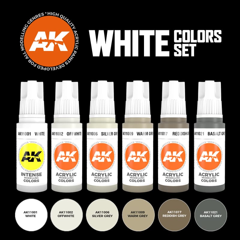 AK Interactive 3G White Colors Set 11609
