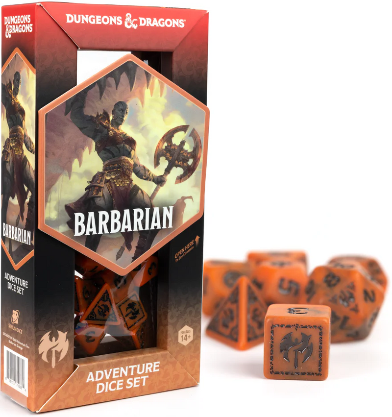 Sirius Dice DnD Adventure Orange Barbarian (Polyhedral Dice Set)