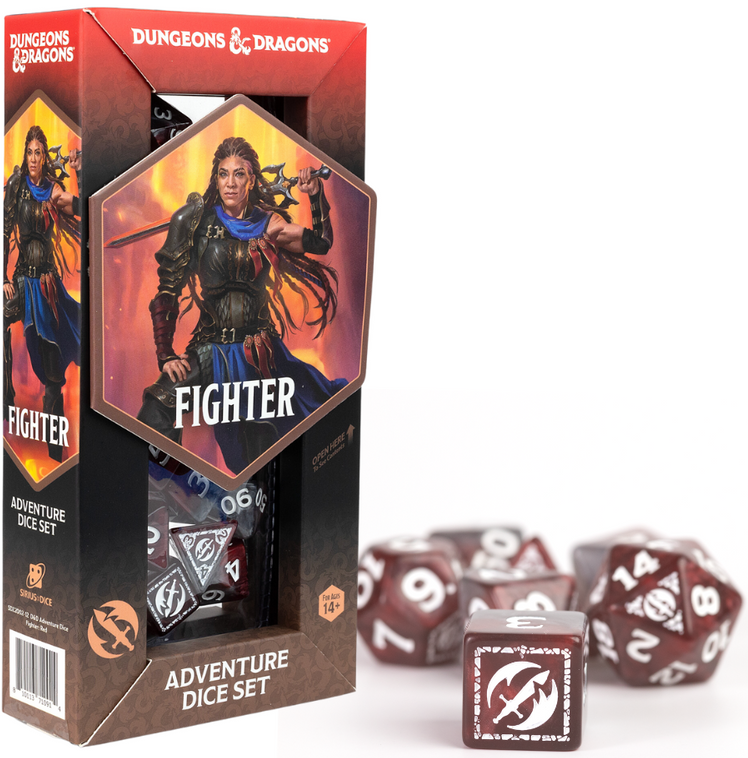 Sirius Dice DnD Adventure Red Fighter (Polyhedral Dice Set)