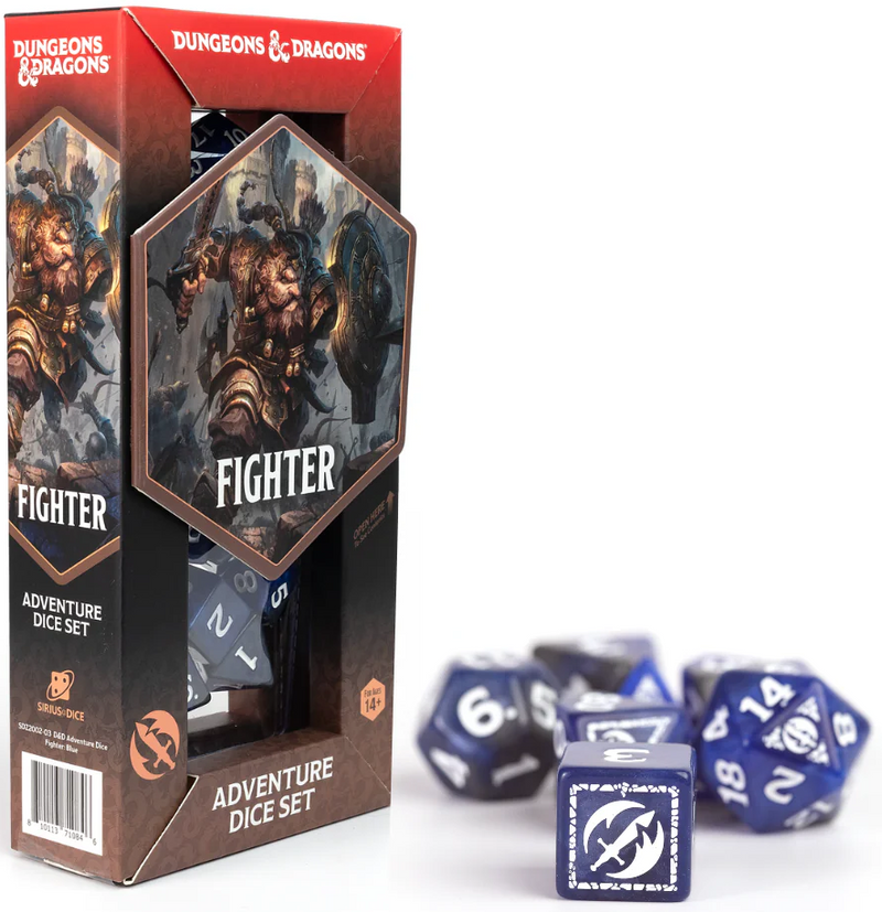 Sirius Dice DnD Adventure Blue Fighter (Polyhedral Dice Set)