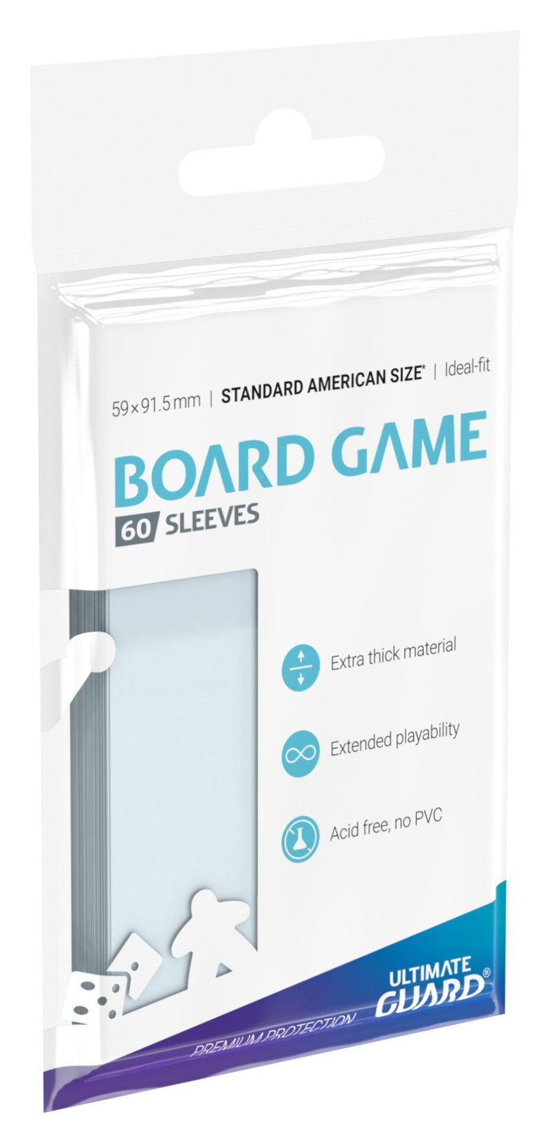 Ultimate Guard Sleeves Premium Board Games - Standard American (60 Count)