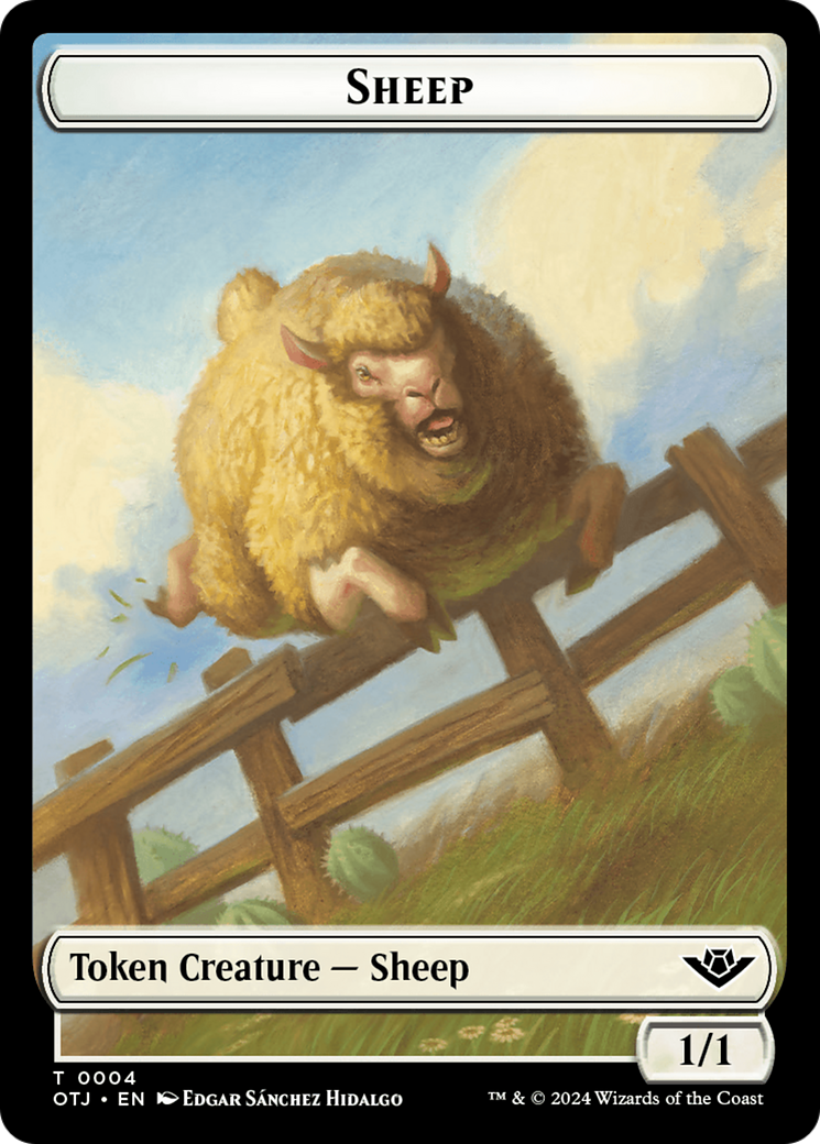 Sheep // Plot Double-Sided Token [Outlaws of Thunder Junction Tokens] | MTG  Single
