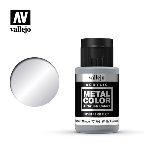 Vallejo White Aluminium Metal Color VAL77706
