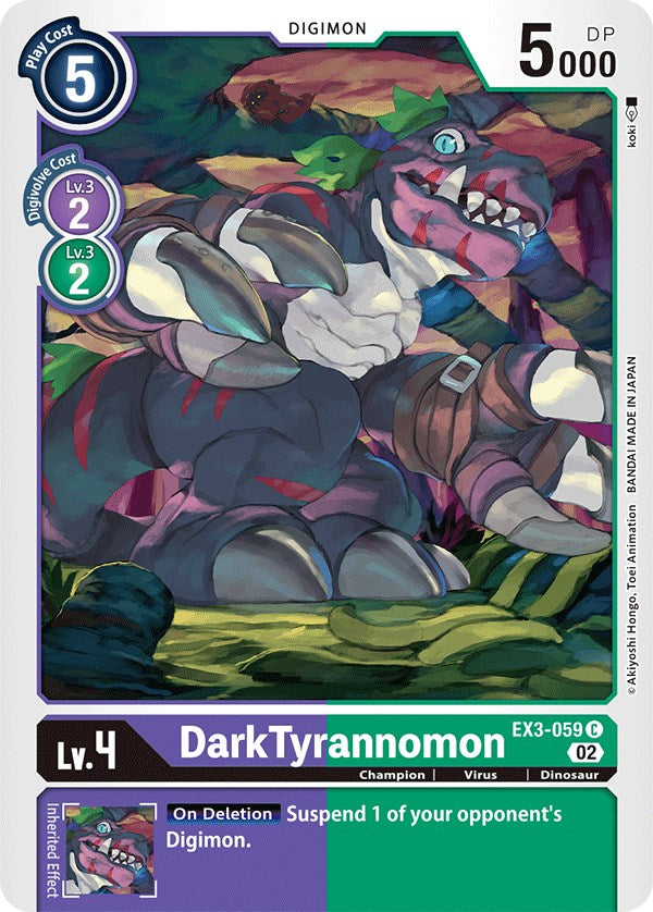 digimon card game draconic roar DarkTyrannomon [EX3-059] [Draconic Roar] | Digimon Single