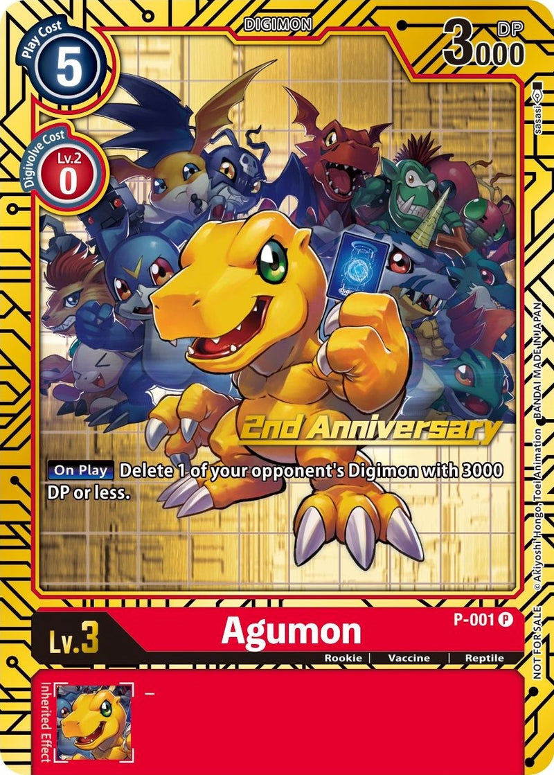 Agumon [P-001] (2nd Anniversary Card Set) [Promotional Cards] | Digimon  Single | Obsidian Games