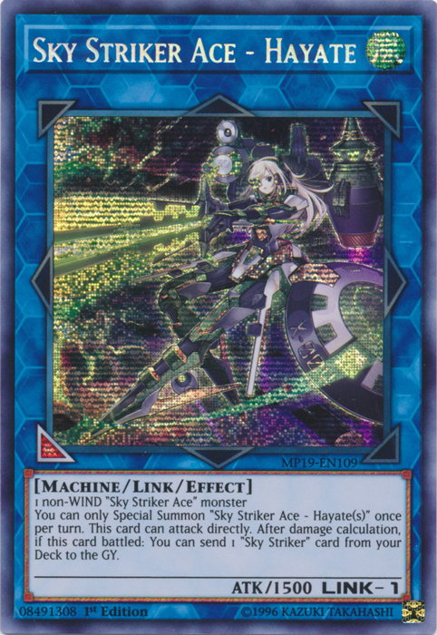 yugioh sky striker deck 2019 Sky Striker Ace - Hayate [MP19-EN109] Prismatic Secret Rare | Yugioh Single