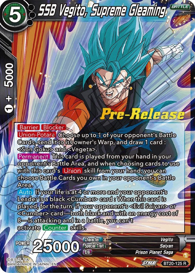 most rare cards pokemon pocket SS Vegito // Son Goku & Vegeta, Path to Victory (BT20-084) [Power Abso main image 0