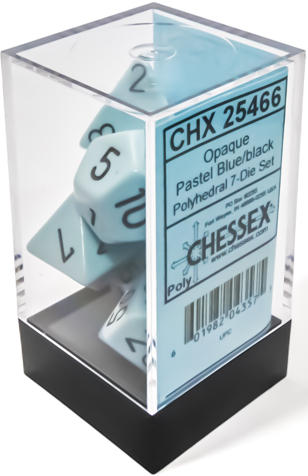 Chessex Opaque Pastel Blue/Black (Polyhedral 7-Die Set) CHX25466