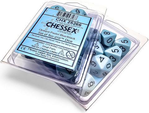 Chessex Opaque Pastel Blue/Black (16MM - 10D10) CHX25266